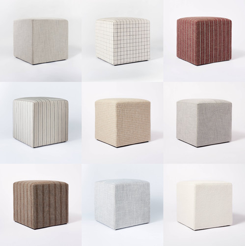 Square upholstered cube - upholstered,