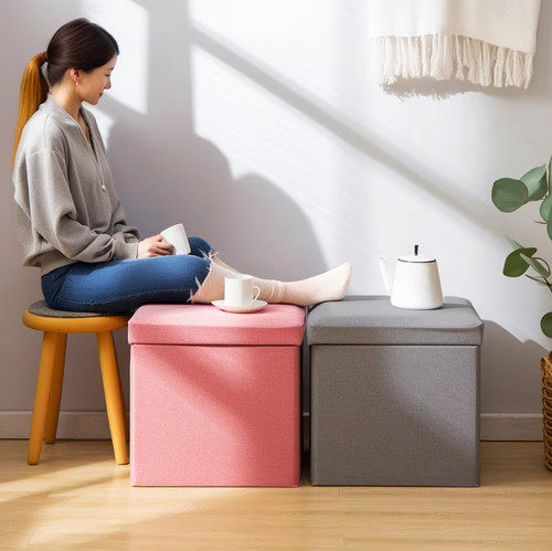 Foldable storage ottoman - foldable,